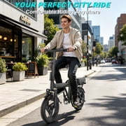 14” Folding Electric Bike for Adults & Teens, 500W Motor, 20MPH Top Speed, 48V Removable Battery, Up to 30 Miles Range, UL2849 Certified