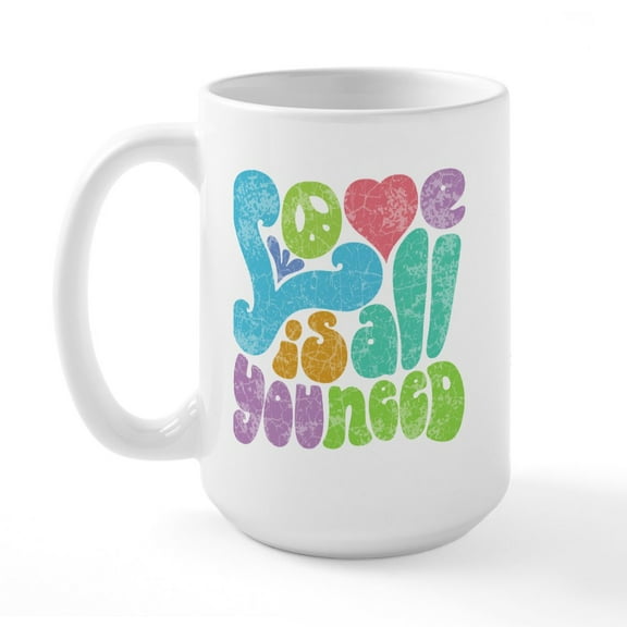 CafePress - Love Is All II Large Mug - 15 oz Ceramic Large White Novelty Mug