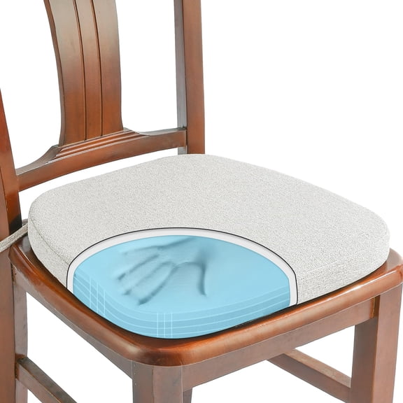 1 Pack Memory Foam Chair Cushions for Dining Chair, Friendly Woven Fabric 16" U-Shape Comfortable Kitchen Chair Pad, Removable Slip Resistant Seat Cushion (1 Piece, Blue)
