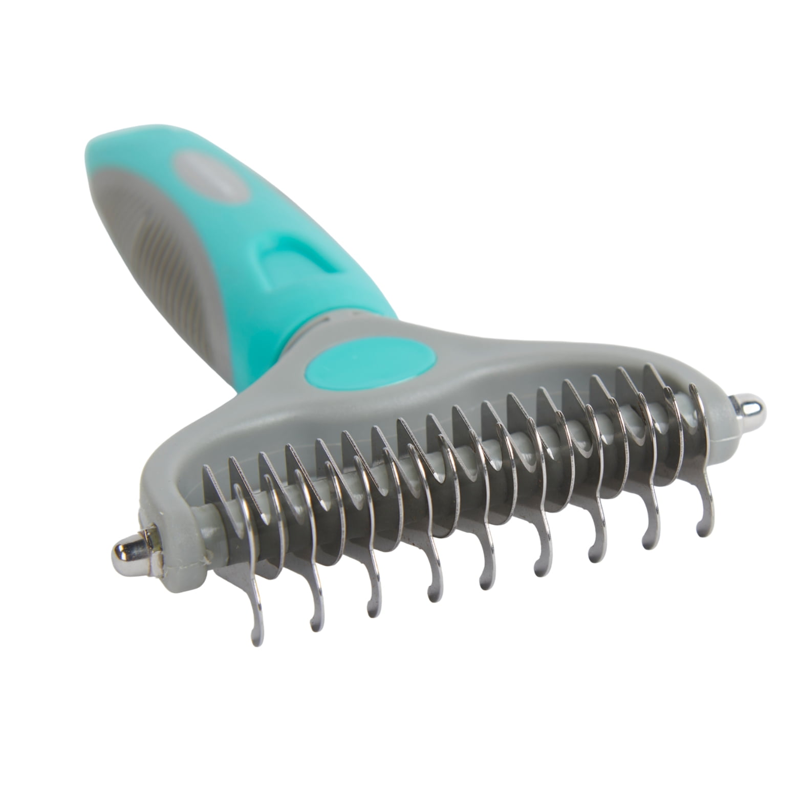 Groomer Essentials Double-Sided Deshedding Tool Rake 9/17 Blades - Dog Brush for Shedding and Mat Removal Ideal for Medium to Long Coats