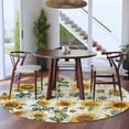 thumbnail image 4 of Farmhouse Sunflower Large Area Rugs for Bedroom Living Room, Soft Non Slip Carpet Bedside Rug, Vintage Summer Botanical Round Floor Cover Kitchen Accent Rug 7' for Dining Room/Office, 4 of 9