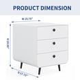 thumbnail image 5 of Modern Nightstand Storage Cabinet, Steel Bedside Table Cabinet End Table with 2 Drawers and Circular Handle, 5 of 8