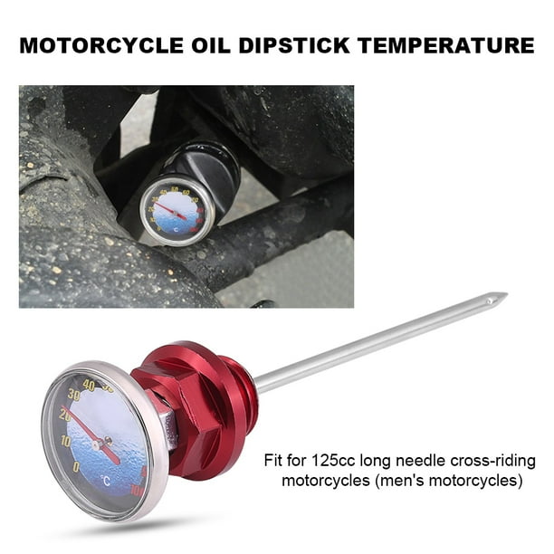 Temperatura de la varilla medidora de aceite de la motocicleta de aleación de aluminio para moto de motocross de 125 cc, color rojo