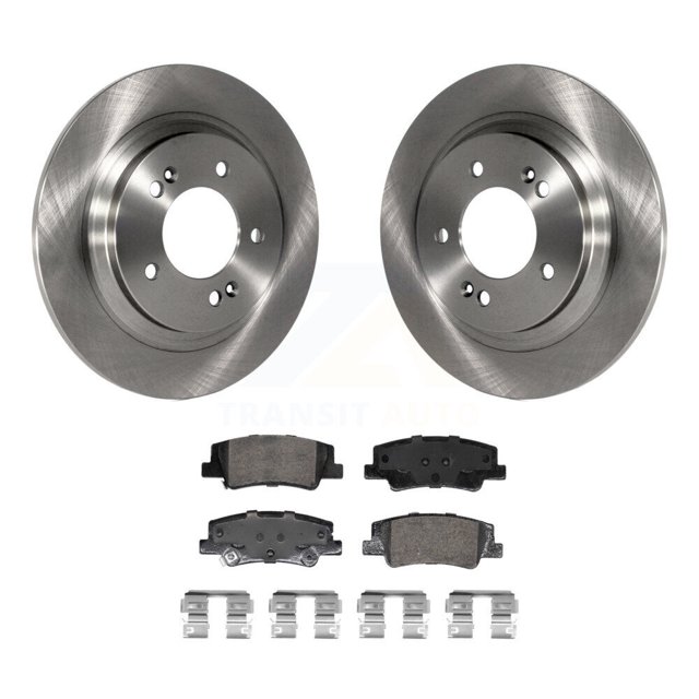 Transit Auto Rear Disc Brake Rotors and Ceramic Pads Kit for Car Hyundai Sonata Kia Niro EV K5 K8A-107480
