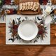 thumbnail image 1 of Juego de 4 manteles individuales de Halloween con diseño de telaraña y rosas de piruletas, manteles de mesa con hojas y calabazas para decoración de comedor, fiesta en casa al aire libre, 1 of 5