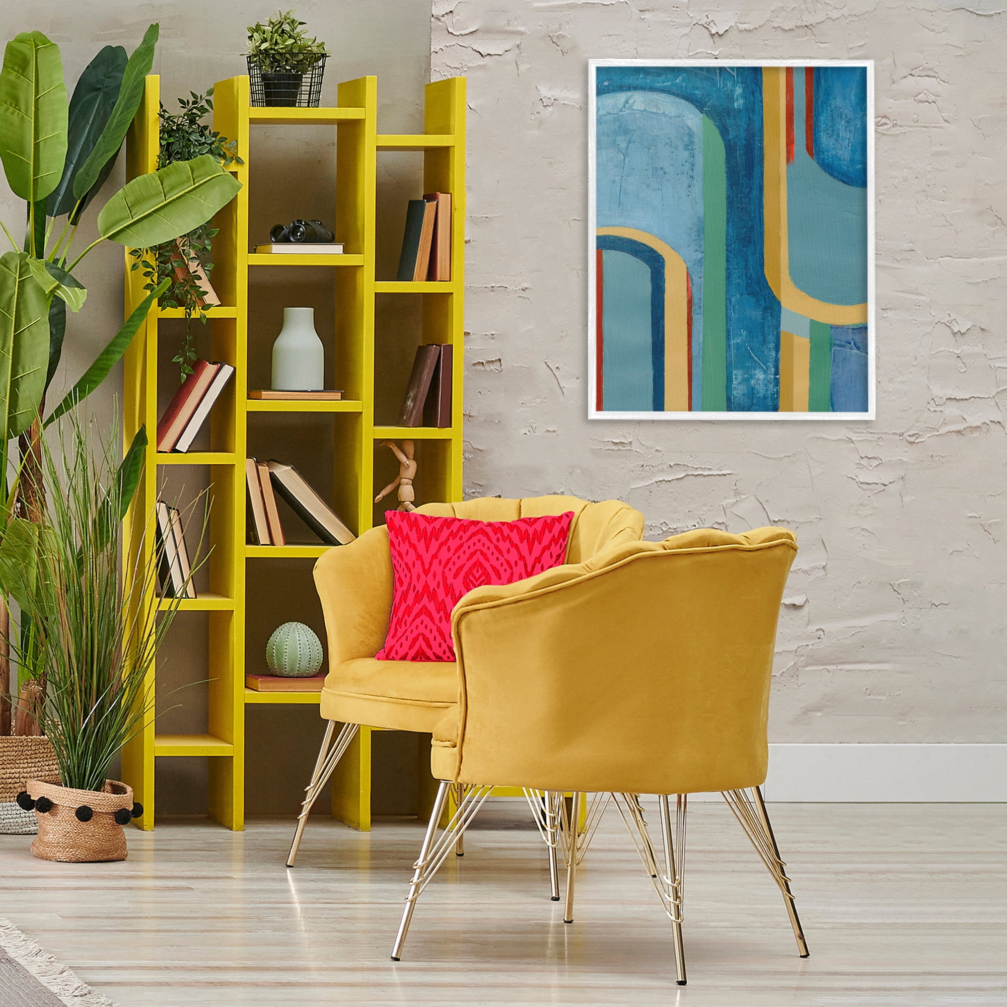 Stupell Industries Dynamic Arches Pattern Abstract Painting White Framed Art Print Wall Art, 24 x 30