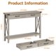 thumbnail image 2 of 43 - pulgada moderno wood consola mesa con 2 cajones - slim entrada y hallway mesa con almacenamiento, suitable para behind the couch (gris), 2 of 8