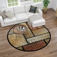 thumbnail image 7 of Impressions Transitional 5' Round Multi-Color Polypropylene Indoor Area Rug, 7 of 7