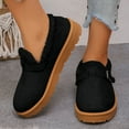 thumbnail image 2 of Women's Furry Lined Suede Casual Shoes Slip On Winter Warm Shoes Platform Non Slip Walking Loafers, 2 of 7