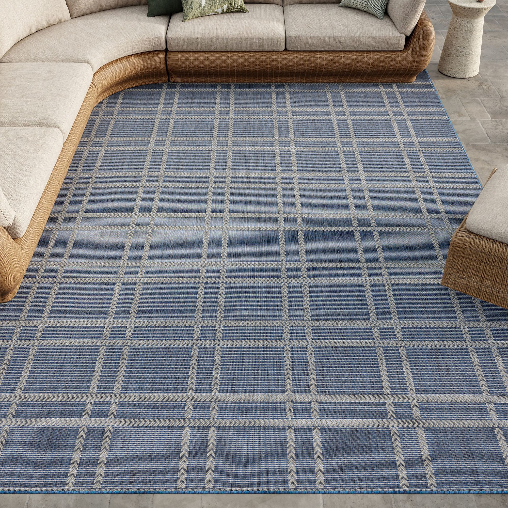Nourison Horizon Indoor/Outdoor 10' x 14' Navy Modern Rug