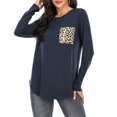 thumbnail image 1 of Qiopertar Chandails à Manches Longues Léopard Col Rond avec Poche Décontracté Élégant Pull Offres de la Semaine Liquidation Moins de 5$ jusqu'à 90 % de Réduction, 1 of 9