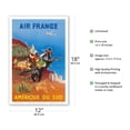 thumbnail image 2 of South America (L’Amerique Du Sud) - Gauchos (Cowboys) - Vintage France Airline Travel Poster by Seigle c.1950 - Master Art Print (Unframed) 12in x 18in, 2 of 4