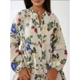 thumbnail image 4 of Floral Linen Feel Crew Neck Maxi Dress, 4 of 5