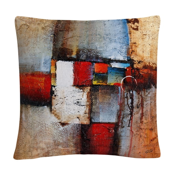 Cube Abstract Vi' Traditional Industrial By Masters Fine Art 16 X 16 Decorative Throw Pillow