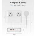 thumbnail image 4 of ORICO Power Brick, 25W GaN Power Strip, 8 in 1 Extension Cord with 4 AC Outlets and 2 USB-A and 2 USB-C Ports, 5ft Flat Plug White Outlet Extender for Home/Dorm/Travel-White (1 PCS), 4 of 10
