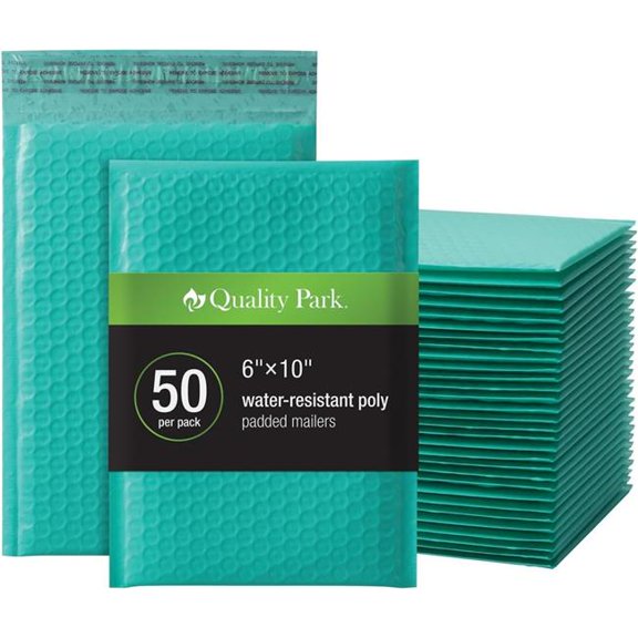 TOPS Products QUA85857 4 Count 6 x 9 in. Quality Park Bubble Mailer, No.0 Teal - 50 per Box