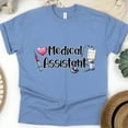 thumbnail image 1 of Medical Assistant Shirt | Stethoscope Syringe Healthcare Tee, CarolinaBlue, Size 3XL, 1 of 6