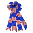 thumbnail image 2 of Independence Day Decor Large Patriotic Wreath Red Blue Stars Stripes Bunting Bow, 2 of 2