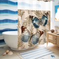 thumbnail image 5 of No Hook Shower Curtain, Vintage Teal Butterfly Shower Curtains for Bathroom with See Through Top Window, Vintage Brown Tree Branch Waterproof & Washable Bath Curtain 60"x72", 5 of 9