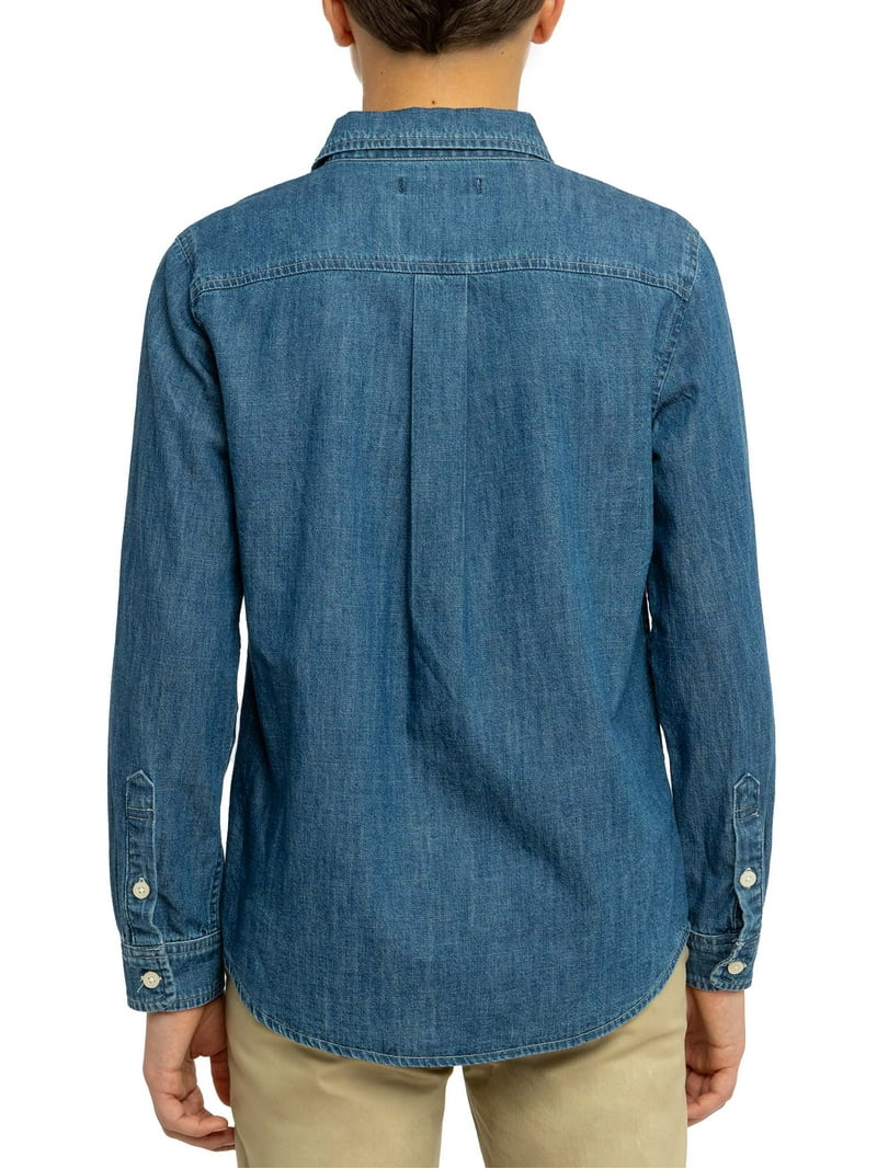 Polo Boys Long Sleeve Denim Shirt, Sizes 4-18, Classic