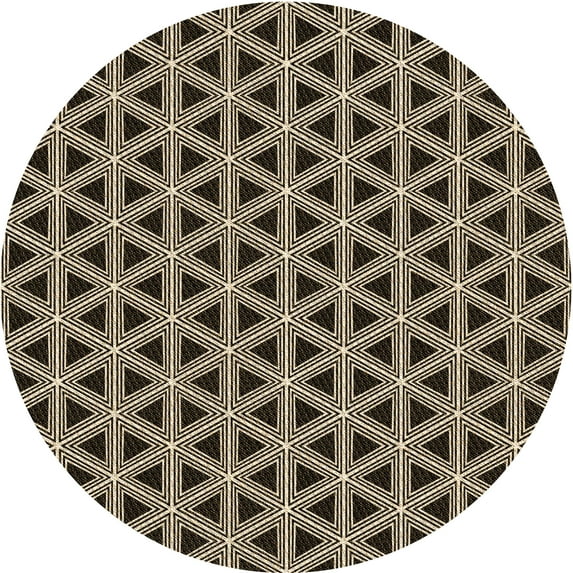 Ahgly Company Indoor Round Patterned Midnight Gray Area Rugs, 3' Round