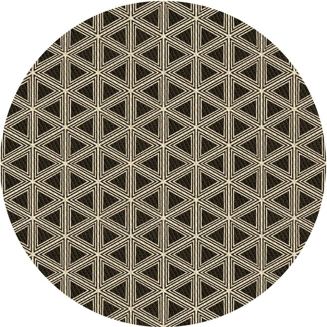 Ahgly Company Tapis Rond Lavable en Machine Intérieur Transitionnel Gris Minuit, 3 Pieds Rond