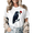 White, variant on Edgar Allan Poe Raven Rose Graphic Tees Womans Tshirt Shirts Black White S-5XL Tops