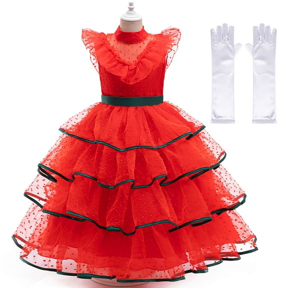 Little Girls Christmas Dress Birthday Wedding Party Pageant Bowknot Prom Gown 3-12Y
