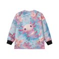 thumbnail image 5 of Xoenoiee Axolotl Cherry Blossom Print Girls Oversized Sweatshirt with Side Slits, Drop Shoulder Pullover Long Sleeve Crewneck Sweaters, Loose Fit Tunic Top, 5-6 Years, 5 of 7