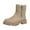 Beige |#11, variant on Women's Fur-Lined Winter Ankle Boots, Suede Side Zip Combat Boot, Lug Sole Chunky Heel Fleece Warm Booties (Brown,37)