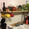 thumbnail image 4 of Deago 2Pcs Adhesive Cup Holder Under Cabinet - 6 Hook Coffee Cup Mug Holder for Kitchen, Fit for 1 Inch Thickness Shelf or Less - Only Fit for Flat Buttom Cabinet Without Any Lip, 4 of 9
