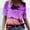 21-Purple, variant on SELONE Hawaiian Shirts for Women Plus Size Short Sleeve Tops Blouses Regular Fit T Shirts Pullover Tees Tops Landscape Print T-Shirts V Neck Tops Casual Blouses Breathable Pullover Hot Pink M