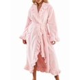 thumbnail image 2 of Premium Womens Plush Soft Robe , Warm, Coral Fleece Bathrobe Pink S, 2 of 9