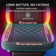 GTRACING RGB Ergonomic Gaming Chair with Massage, LED Lights, Footrest, Lumbar Support, Black