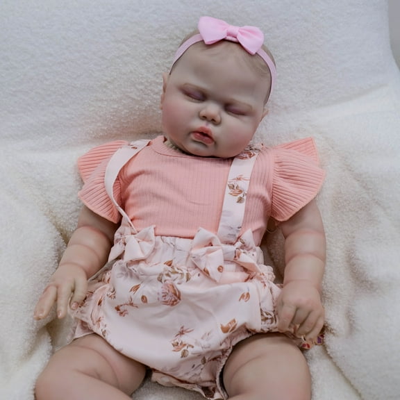 Lifelike Reborn Baby Dolls - 24'' Realistic Sleeping Newborn Baby with Cloth Body, Adorable Reborn Doll Gift for Girls Kids 3 