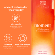 Moment Adaptogen Drink Spiced Mango Still, 11.5 Oz, 12 Pack Cans
