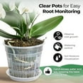 thumbnail image 4 of Mosiee Clear Orchid Pots With Saucers 6 Pack For Healthy Roots & Easy Care, 4 of 9