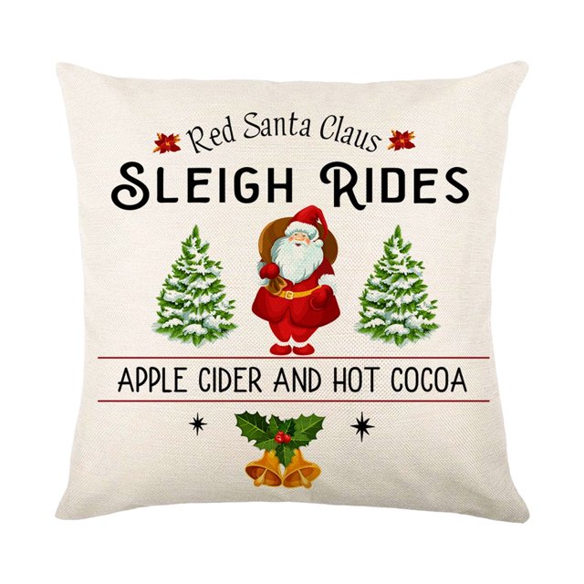 HEVIRGO Christmas Pillowcase Decorative Comfortable Washable Protective Hidden Zipper Throw Pillow Cover Home Decor for Office