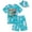 Turquoise tie-dye, variant on Teenage Mutant Ninja Turtles Michelangelo Surfboard Toddler Boys T-Shirt Shorts and Hat 3 Piece Outfit Set Toddler to Big Kid