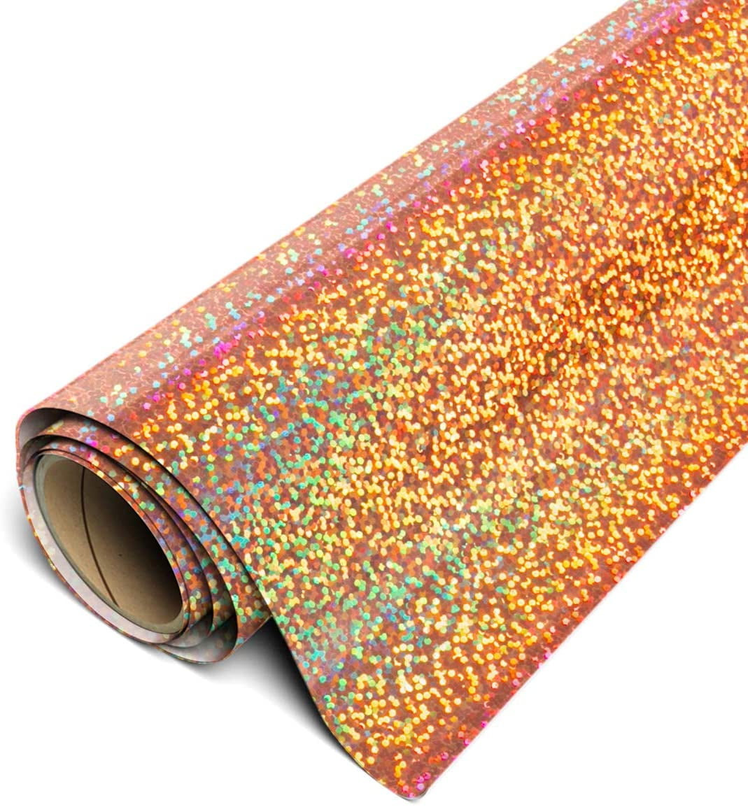 Rainbow Holographic Vinyl for T-shirts or Fabrics - 12 x 5ft Crystal Laser Silver