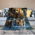 thumbnail image 2 of ONETECH  Blanket Soft Fluffy Throw for Sofa Bed Tiger Leopard Lion, 2 of 6
