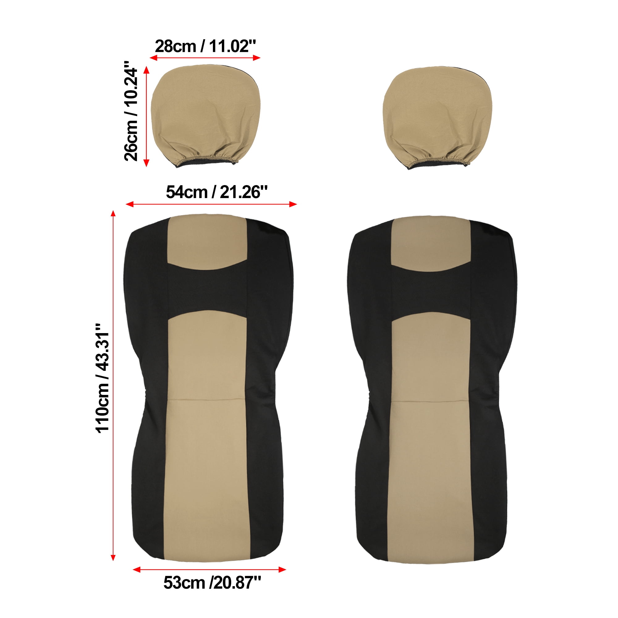 Unique Bargains Universal Front Car Seat Cover Protector Pad for Car Truck SUV Black Beige