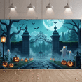thumbnail image 5 of Halloween Theme Decorative Banner Spooky Atmosphere Jack o Lanterns Gate Design for Outdoor Decorating Holiday Party Night, 5 of 5