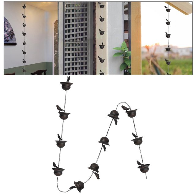 Cadenas de lluvia perfecl para pájaros para canalones Caños de repuesto 94,5 pulgadas