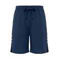 thumbnail image 3 of Men Casual Solid Side Split Pocket Elastic Waist Straight Half Shorts Pants Sport Pants, 3 of 7