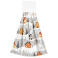 thumbnail image 7 of Yayeee Kitchen Hanging Hand Towels Set of 2 with Loop Bathroom Absorbent Tie Towel, Orange Snow Houses, 7 of 7