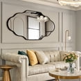 thumbnail image 6 of TEWLOSS Scalloped Bathroom Mirrors Wall Mirror, 36"x24" Black Aluminum Frame, 6 of 9
