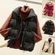 thumbnail image 4 of Chaquetas para mujer, chaleco de bolsillo, chaqueta corta, invierno, sin mangas, cuello vuelto, cremallera, prendas de vestir exteriores sólidas Odeerbi ODB-3, 4 of 4