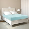 thumbnail image 2 of Bamboo Fitted Sheet Soft Silky Cooling Sheets with 16" Deep Pocket Light Blue Queen, 2 of 7