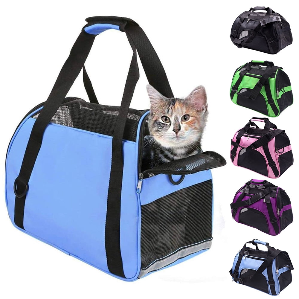 BAGLHER Pet Travel Carrier Collapsible Puppy Carrier Airline Approved Small Dog Carrier Soft Sided Purple Cat Carriers Dog Carrier for Small Medium Cats Dogs Puppies 